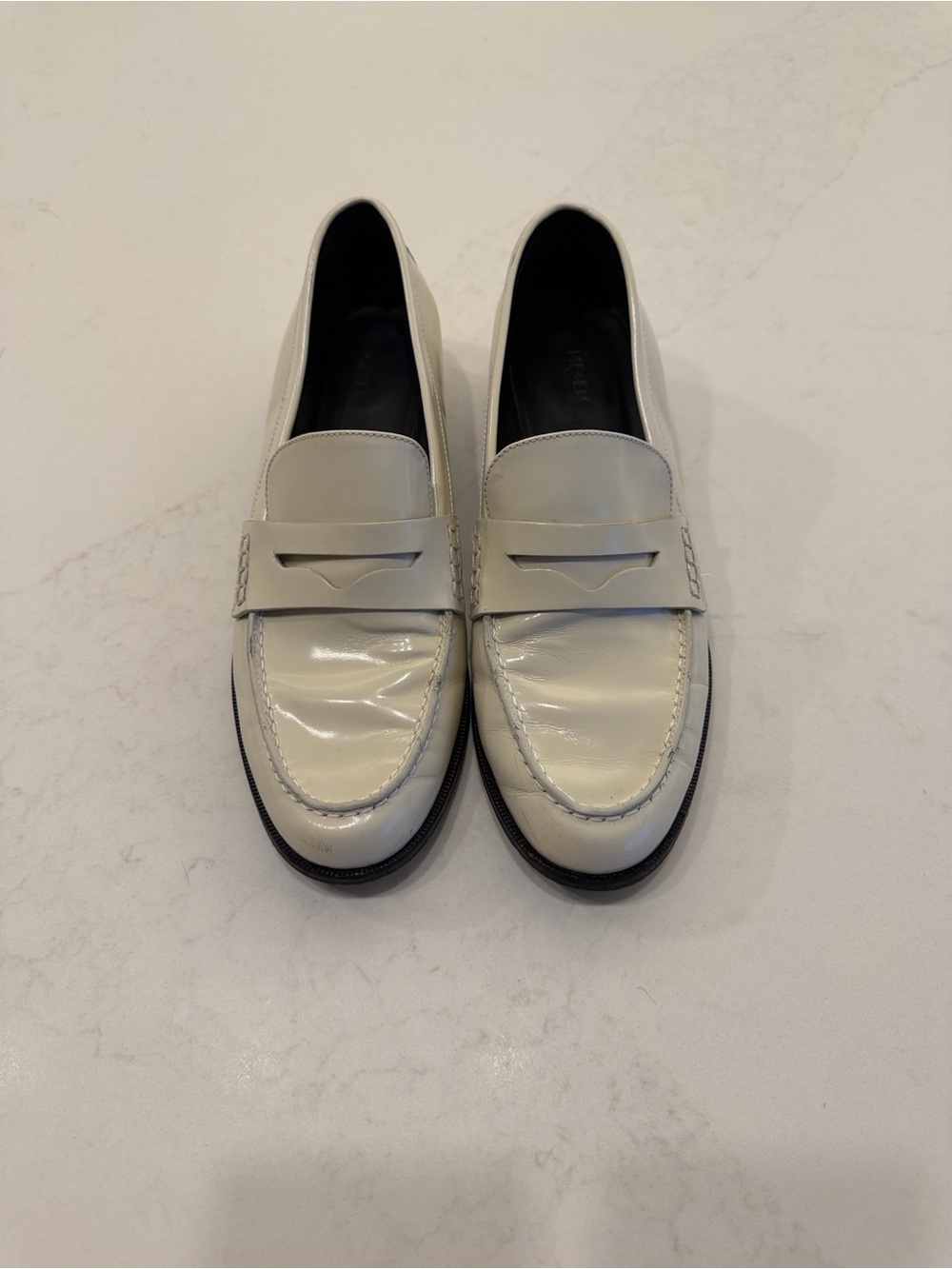 ME+EM Patent Leather Penny Loafers — US 8/8.5